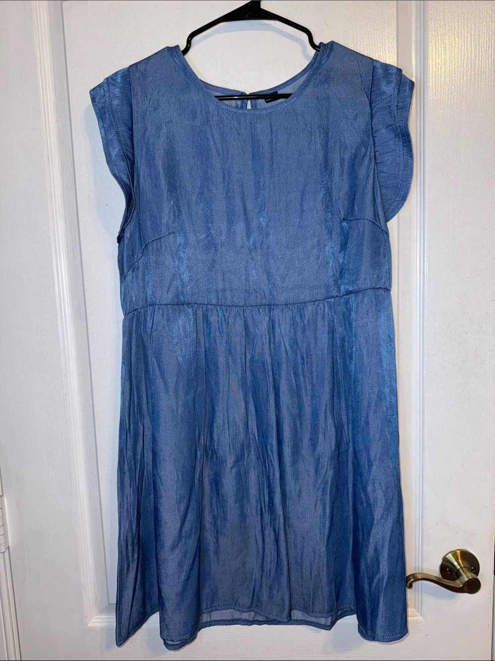 Blue Women’s Lightweight Flutter Sleeve Dress